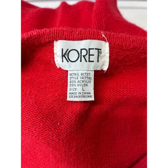 Koret Women’s Red Beaded Vest | VTG 90s Grandma Core Christmas Holiday Sweater L - Picture 7 of 10